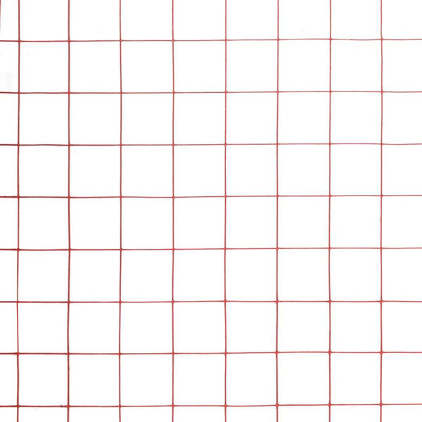 Kanaverkko teräs PVC pinnoitteella 10x1 m punainen