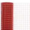 Kanaverkko teräs PVC pinnoitteella 10x0,5 m punainen