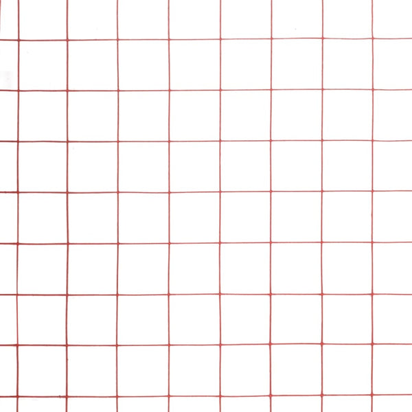 Kanaverkko teräs PVC pinnoitteella 10x0,5 m punainen