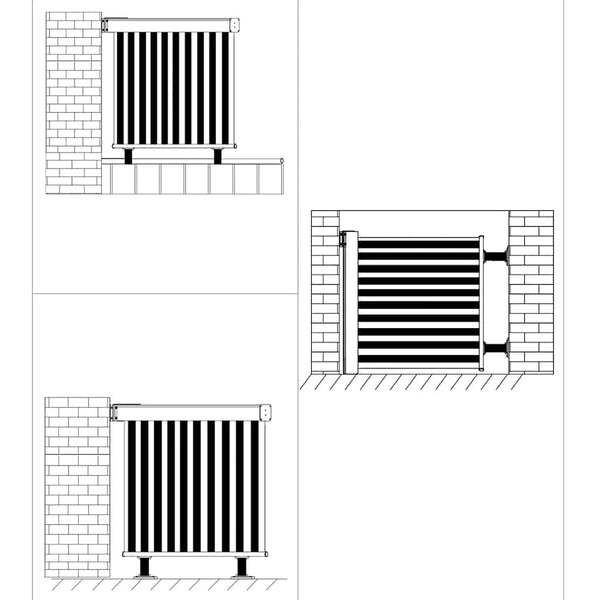 Parvekkeen sivumarkiisi monitoimintoinen 150x200 cm kerma