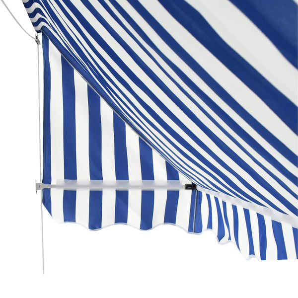 Bistromarkiisi 250x120 cm sininen ja valkoinen