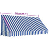 Bistromarkiisi 250x120 cm sininen ja valkoinen
