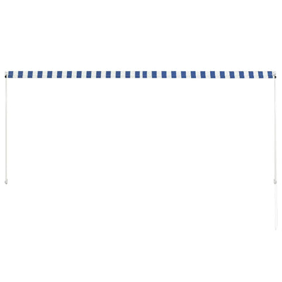 Sininen ja valkoinen sisäänkelattava markiisi Golban 300x150cm