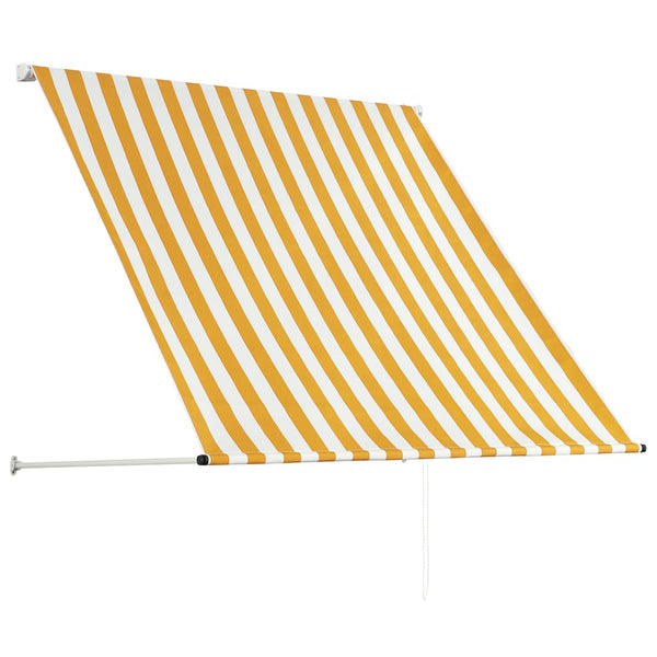 Sisäänkelattava markiisi 150x150 cm keltainen ja valkoinen