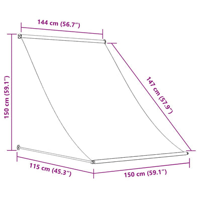 Antrasiitti sisäänkelattava markiisi Golban 150x150cm