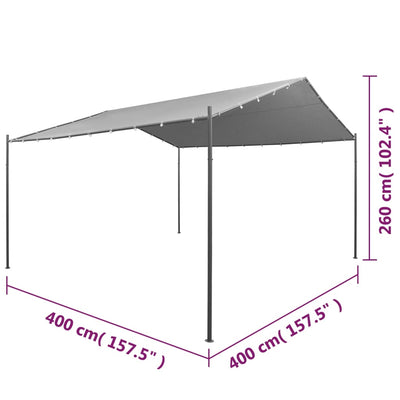 Paviljonki teräs 400x400x260 cm antrasiitti