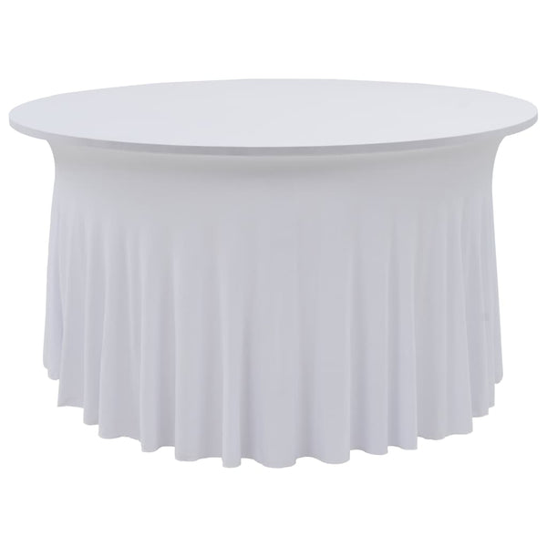 Valkoinen venyvät pöytäliinat Burnichi 150x74cm (2 kpl helmalla)