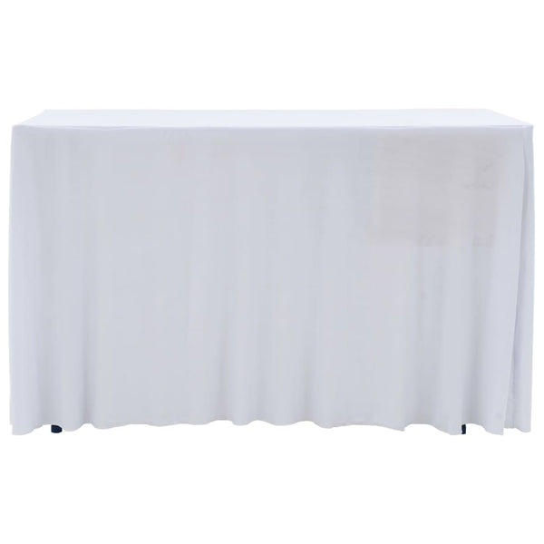 Valkoinen venyvät pöytäliinat Burnichi 183x76x74cm (2 kpl helmalla)