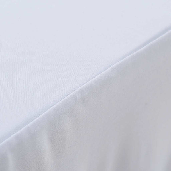 Valkoinen venyvät pöytäliinat Burnichi 183x76x74cm (2 kpl helmalla)