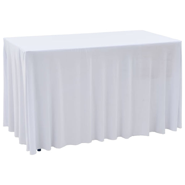 Valkoinen venyvät pöytäliinat Burnichi 243x76x74cm (2 kpl helmalla)
