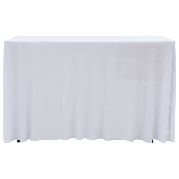Valkoinen venyvät pöytäliinat Burnichi 243x76x74cm (2 kpl helmalla)