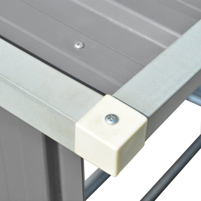 Harmaa puuvaja galvanoitu teräs Bietu 163x83x154cm