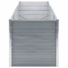Harmaa korotettu kukkalaatikko galvanoitu teräs Hareclia 240x80x77cm