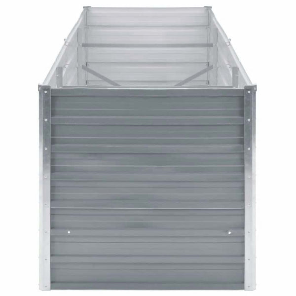 Harmaa korotettu kukkalaatikko galvanoitu teräs Hareclia 240x80x77cm