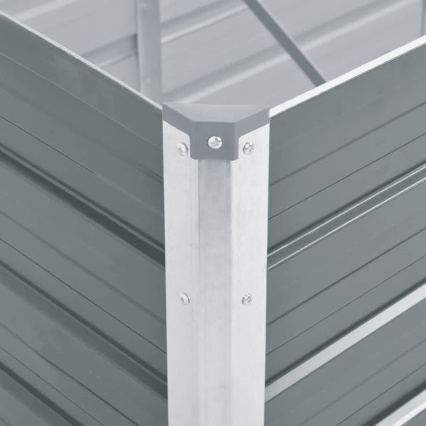 Harmaa korotettu kukkalaatikko galvanoitu teräs Hareclia 240x80x45cm