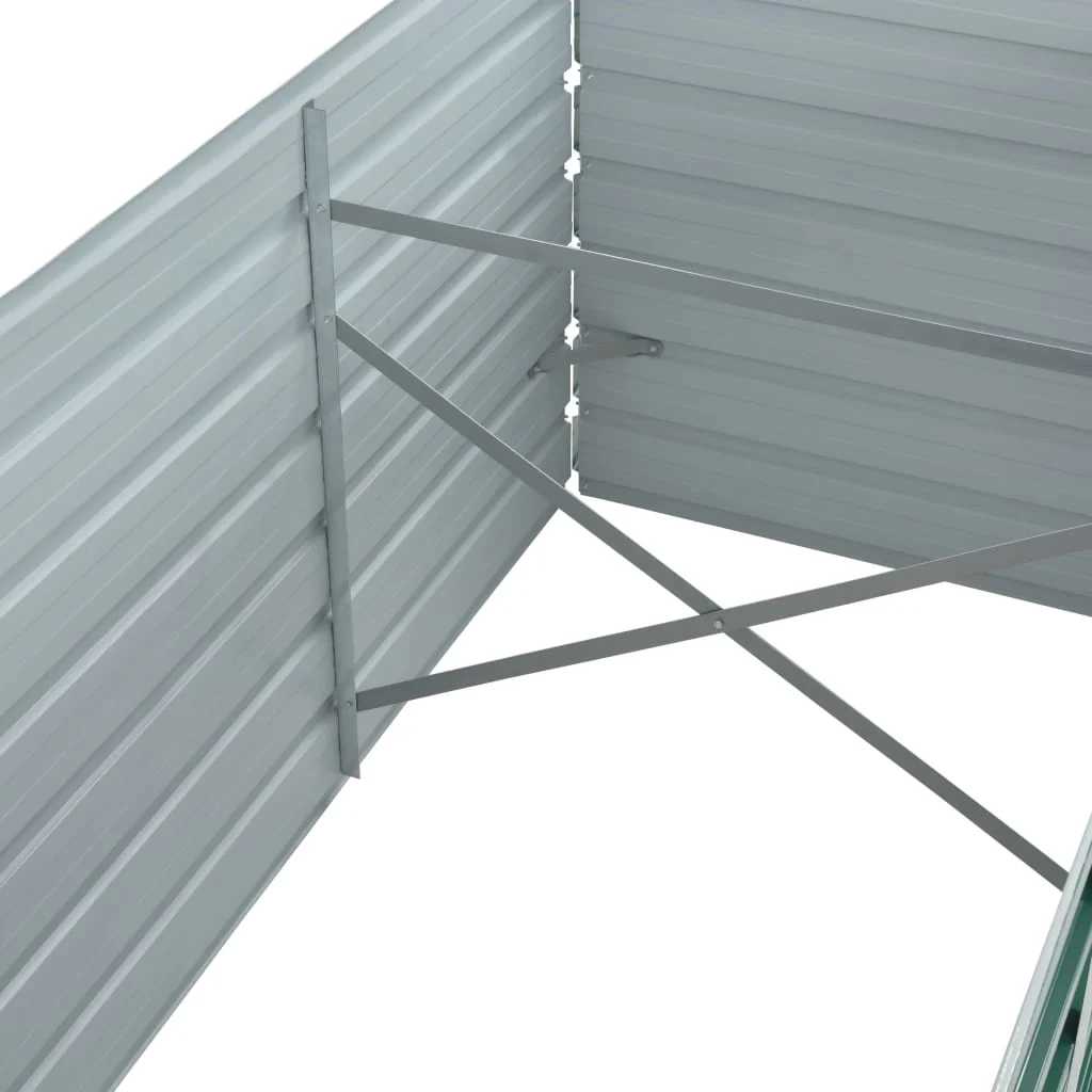 Vihreä korotettu kukkalaatikko Iura 320x80x45cm (galvanoitu teräs)