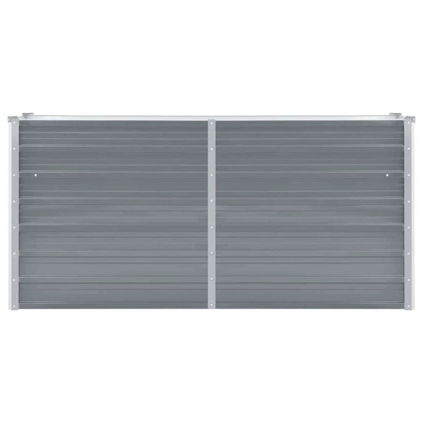 Harmaa korotettu kukkalaatikko galvanoitu teräs Hareclia 160x40x77cm