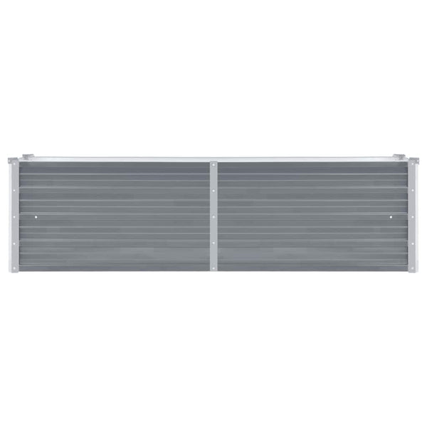 Harmaa korotettu kukkalaatikko galvanoitu teräs Hareclia 160x40x45cm