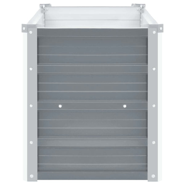 Harmaa korotettu kukkalaatikko galvanoitu teräs Hareclia 160x40x45cm