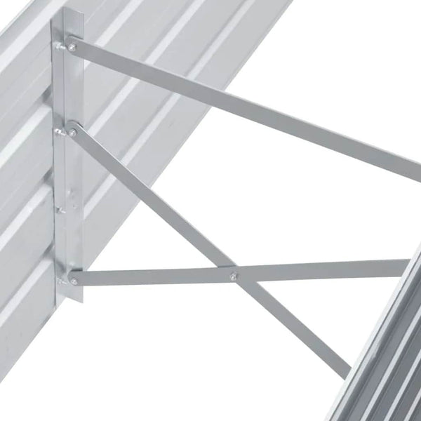 Harmaa korotettu kukkalaatikko galvanoitu teräs Hareclia 160x40x45cm