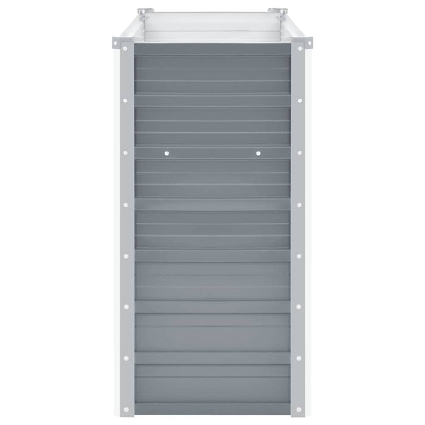 Harmaa korotettu kukkalaatikko galvanoitu teräs Hareclia 100x40x77cm