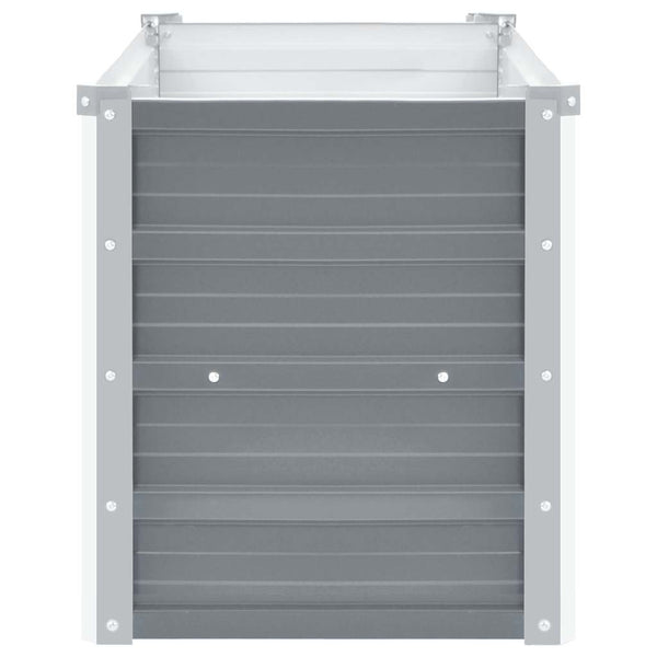 Harmaa korotettu kukkalaatikko galvanoitu teräs Hareclia 100x40x45cm