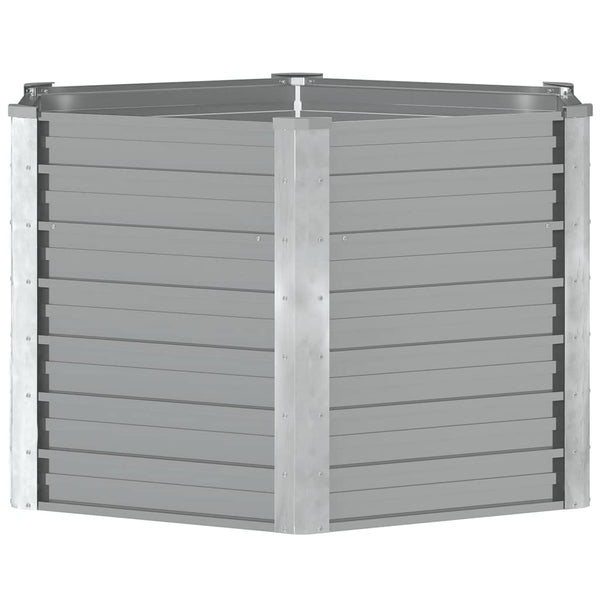 Harmaa korotettu kukkalaatikko galvanoitu teräs Testiban 129x129x77cm