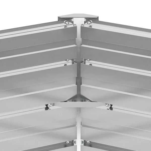 Harmaa korotettu kukkalaatikko galvanoitu teräs Testiban 129x129x77cm