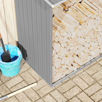 Harmaa puuvaja galvanoitu teräs Stoleru 330x84x152cm