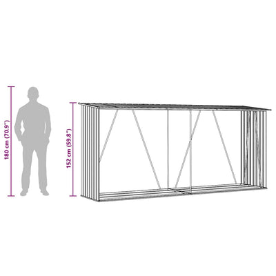 Harmaa puuvaja galvanoitu teräs Stoleru 330x84x152cm