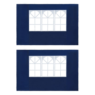 Juhlateltan ikkunallinen sivuseinä 2 kpl PE sininen