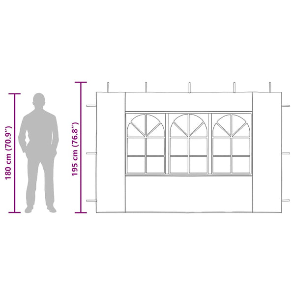 Sininen juhlateltan ikkunallinen sivuseinä Wentworth (2 kpl pe)