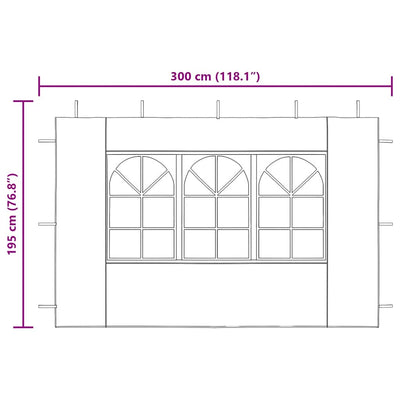 Antrasiitti juhlateltan sivuseinä ikkunalla Wentworth (2 kpl pe)