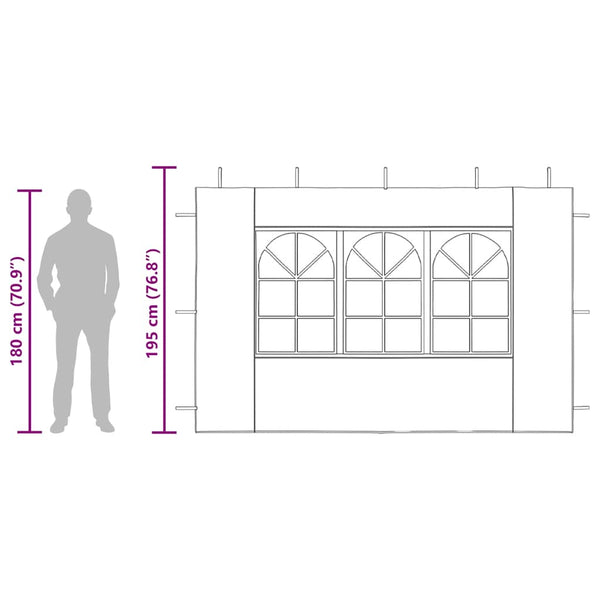Vihreä juhlateltan ikkunalliset sivuseinät Wentworth (2 kpl pe)