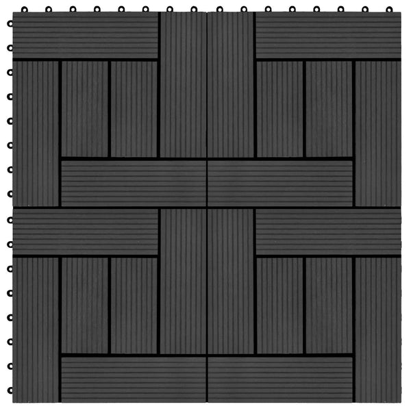 Laudat 11 kpl Musta 30 x 30 cm WPC