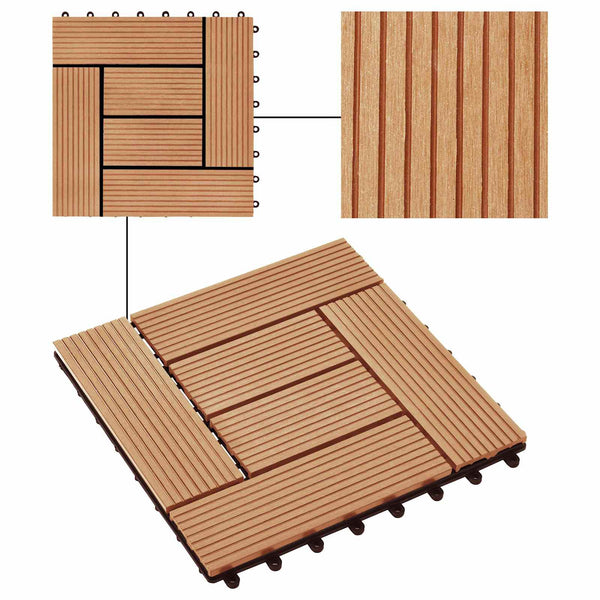 Laudat 11 kpl Tiikki 30 x 30 cm WPC
