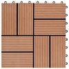 Lattialaatat 11 kpl WPC 30x30 cm 1 m² ruskea