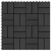 Musta lattialaatat Margaritis 30x30cm (11 kpl puumuovikomposiitti 1 m²)