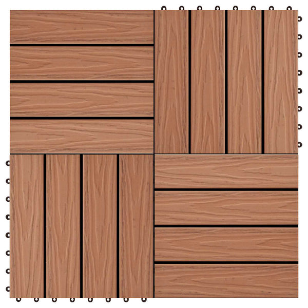 Laudat 3D-suunnittelu 11 kpl Vaaleanruskea 30 x 30 cm WPC