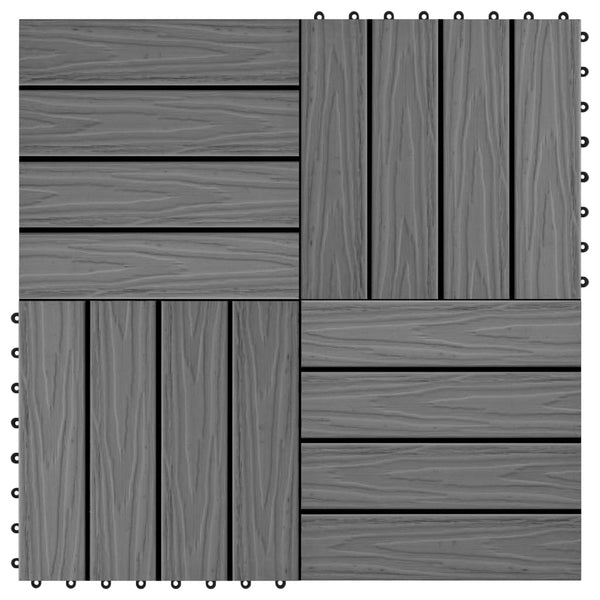 Harmaa lattialaatat Vanghelis 30x30cm (11 kpl puumuovikomposiitti 1 m²)