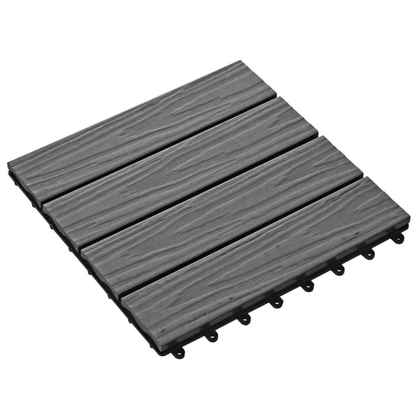 Laudat 3D-suunnittelu 11 kpl Harmaa 30 x 30 cm WPC