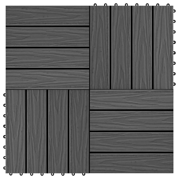 Musta lattialaatat Vanghelis 30x30cm (11 kpl puumuovikomposiitti 1 m²)