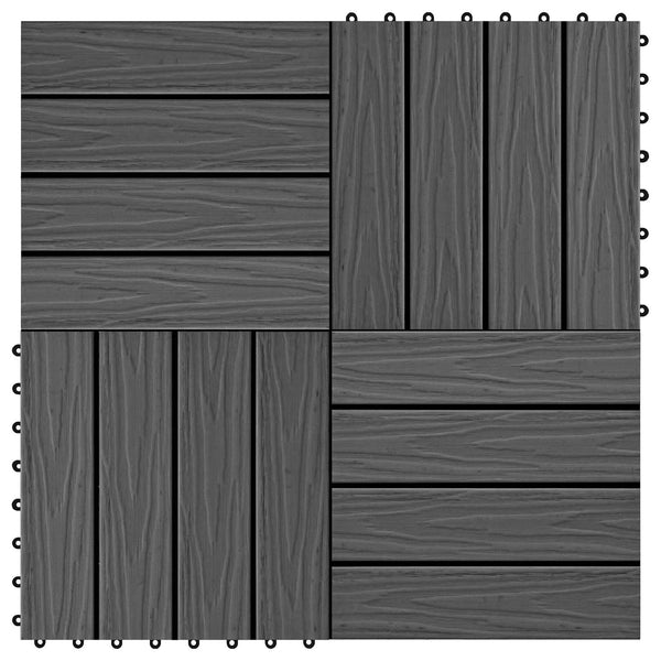 Laudat 3D-suunnittelu 11 kpl Musta 30 x 30 cm WPC