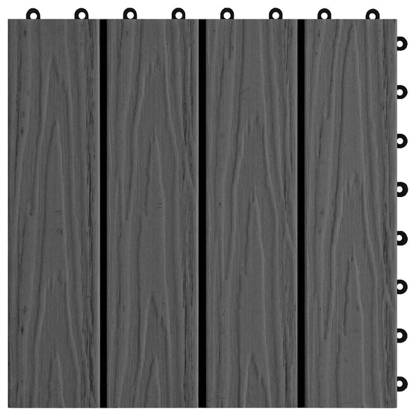 Laudat 3D-suunnittelu 11 kpl Musta 30 x 30 cm WPC