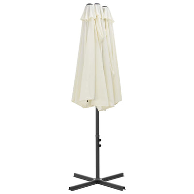 Hiekanruskea aurinkovarjo alumiinitanko Gergeta 460x270cm