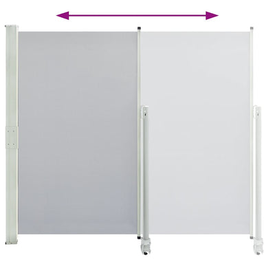 Harmaa sisäänvedettävä terassin sivumarkiisi Bato 160x300cm