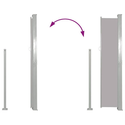 Harmaa sisäänvedettävä sivumarkiisi Snr 140x300cm