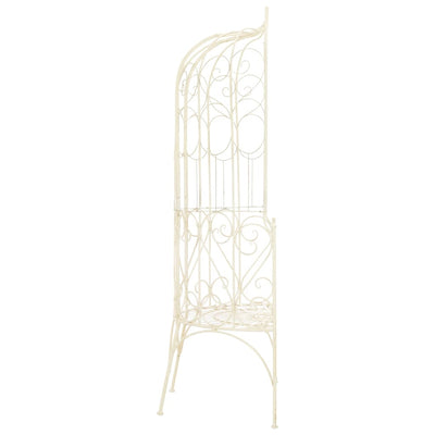 Antiikinvalkoinen puutarhapenkki Zimbrul 95cm (rauta)