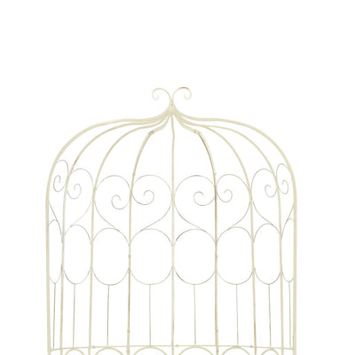 Antiikinvalkoinen puutarhapenkki Zimbrul 95cm (rauta)