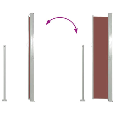 Ruskea sisäänvedettävä sivumarkiisi Snr 160x500cm